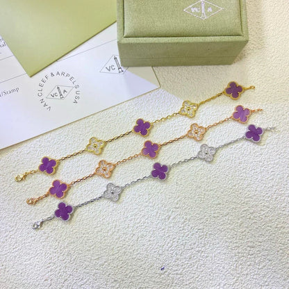 [Liorra] CLOVER 5 MOTIF VIOLET BRACELET COLLECTION