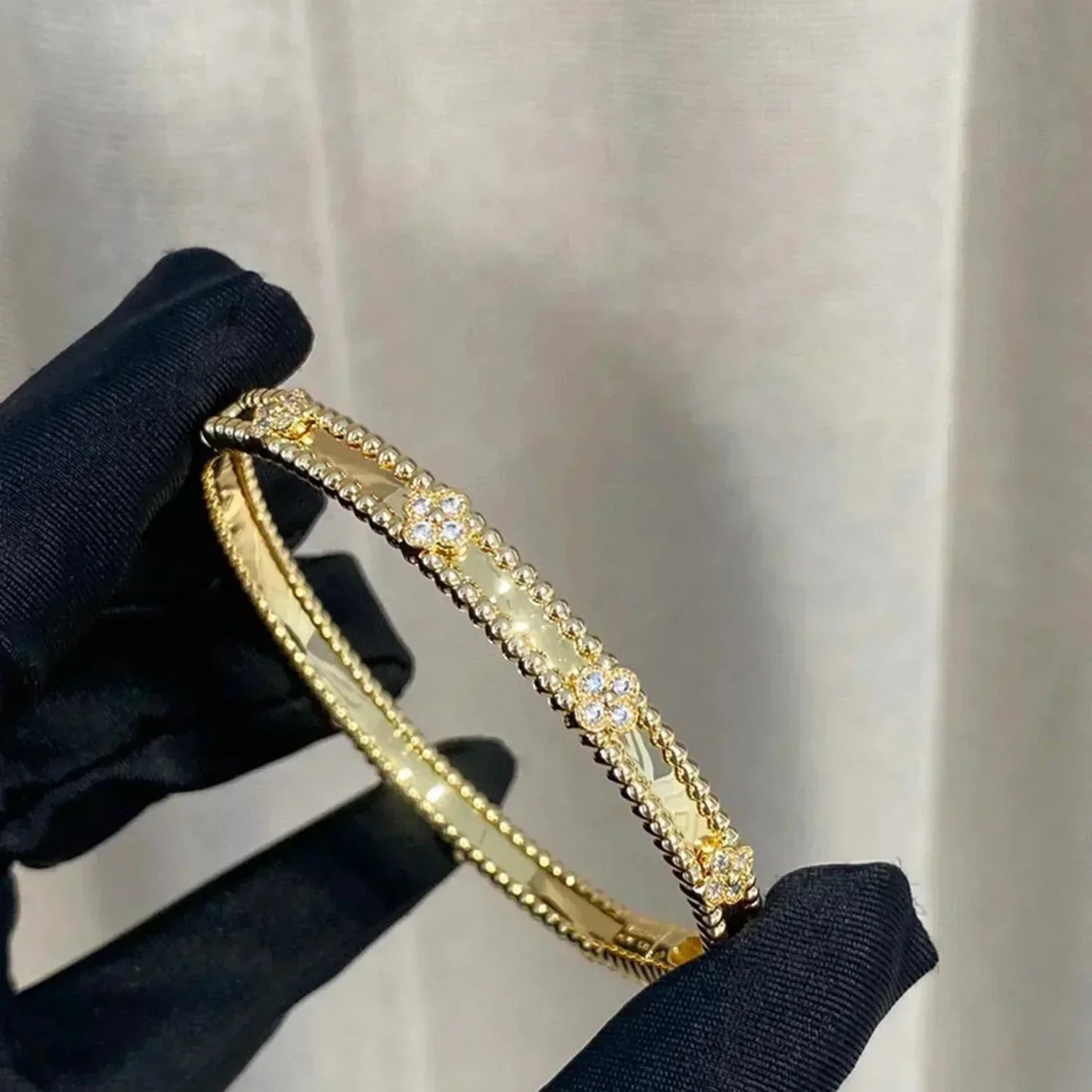 [Liorra]CLOVER BRACELET 4MM DIAMONDS