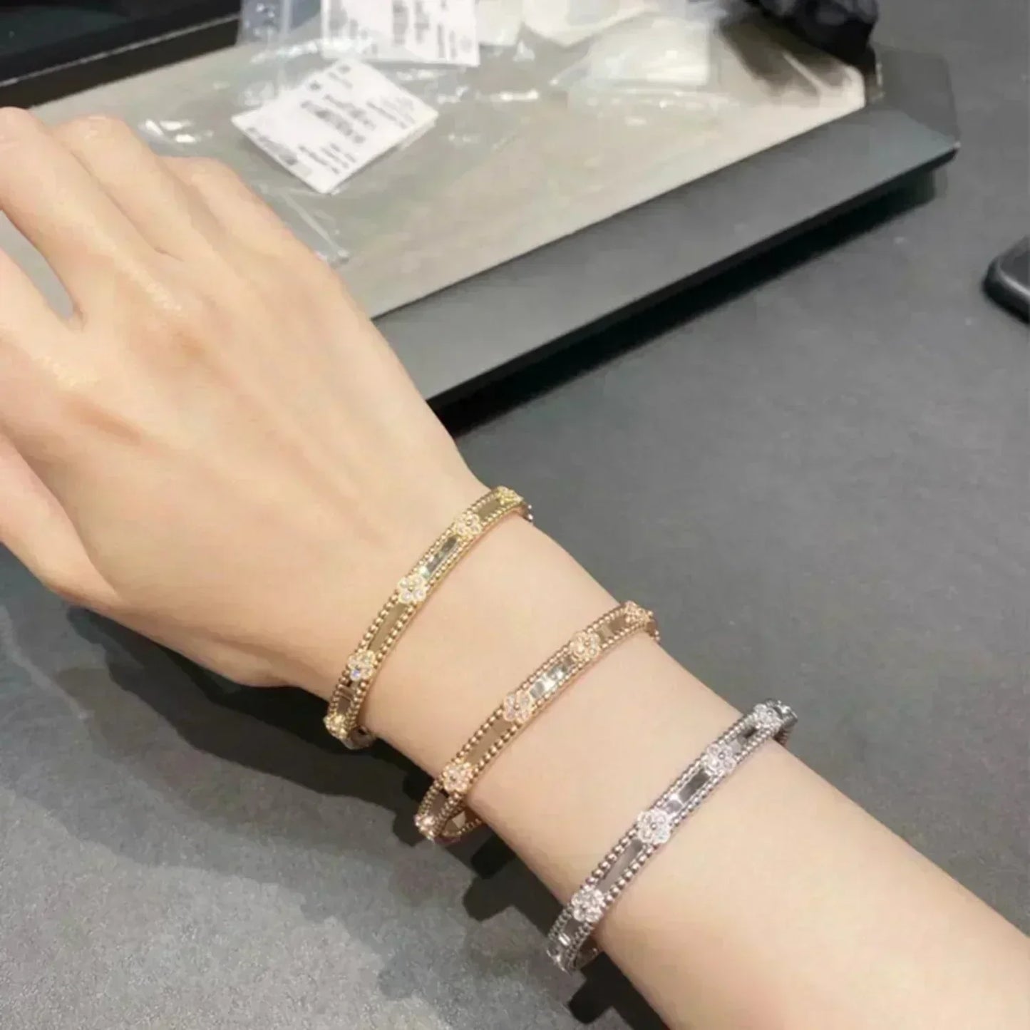 [Liorra]CLOVER BRACELET 4MM DIAMONDS