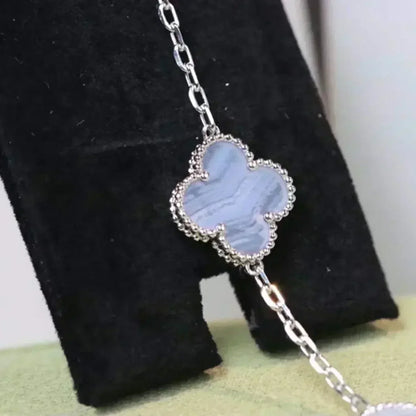 [Liorra] CLOVER 5 MOTIF PURPLE CHALCEDONY BRACELET COLLECTION