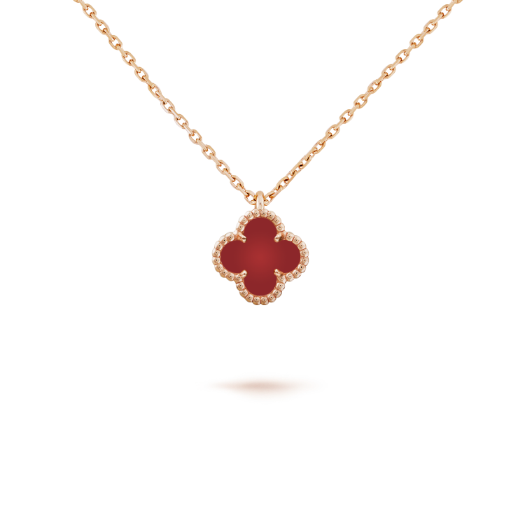 [Liorra]CLOVER MINI 9.5MM WHITE CARNELIANS NECKLACE
