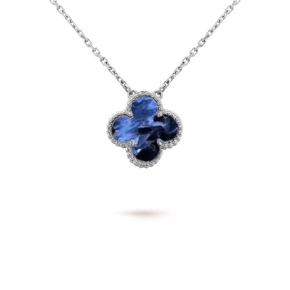 [Liorra]CLOVER 15MM PIETERSITE NECKLACE SILVER