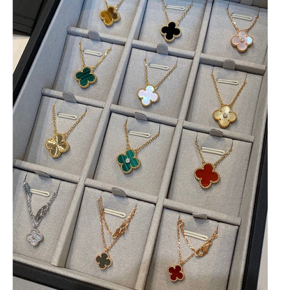 [Liorra]CLOVER 15MM DIAMOND SINGLE FLOWER NECKLACE