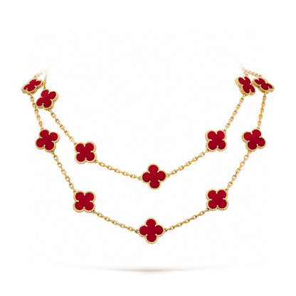[Liorra]CLOVER 20 MOTIFS CARNELIAN NECKLACE