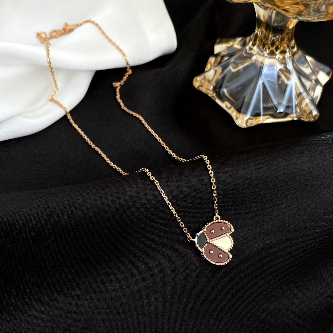 [Liorra]LUCKY  CARNELIANS LADYBUG NECKLACE
