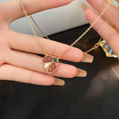 [Liorra]LUCKY  CARNELIANS LADYBUG NECKLACE