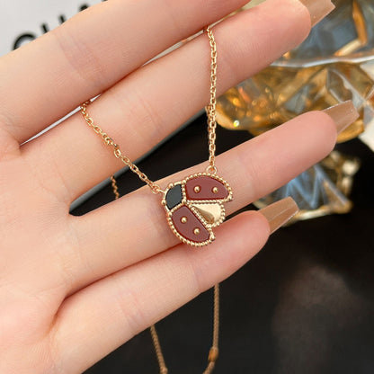 [Liorra]LUCKY  CARNELIANS LADYBUG NECKLACE