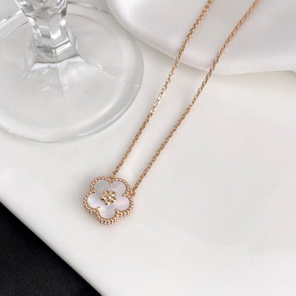 [Liorra]LUCKY  WHITE MOP  PLUM BLOSSOM NECKLACE