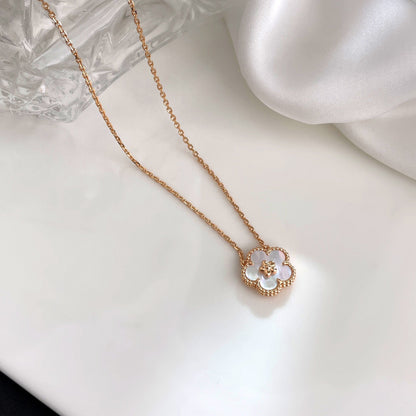 [Liorra]LUCKY  WHITE MOP  PLUM BLOSSOM NECKLACE