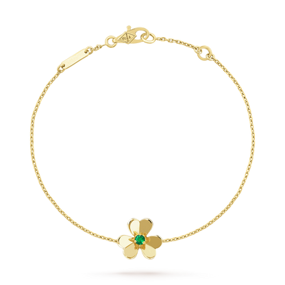 [Liorra]FRIVOLE GOLD FLOWER PINK MALACHITE BRACELET