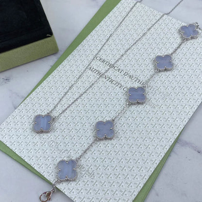 [Liorra] CLOVER 5 MOTIF PURPLE CHALCEDONY BRACELET COLLECTION