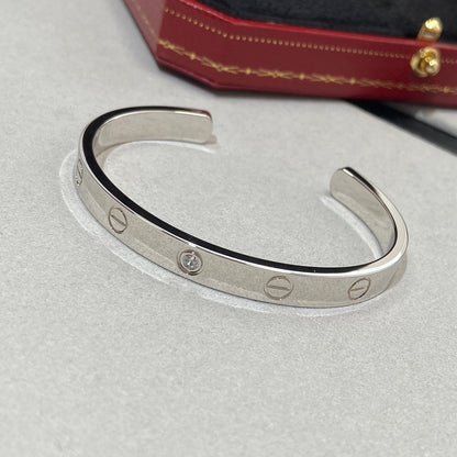 [Liorra]LOVE BRACELET 6.1MM 1 DIAMOND OPEN CUFF