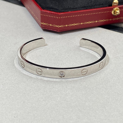 [Liorra]LOVE BRACELET 6.1MM 1 DIAMOND OPEN CUFF
