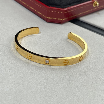[Liorra]LOVE BRACELET 6.1MM 1 DIAMOND OPEN CUFF