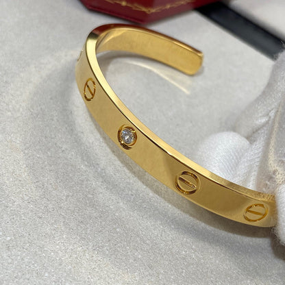 [Liorra]LOVE BRACELET 6.1MM 1 DIAMOND OPEN CUFF