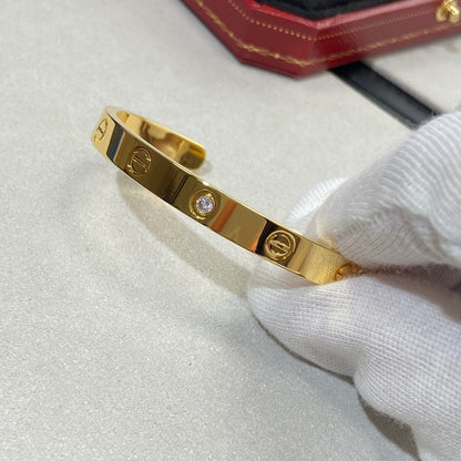 [Liorra]LOVE BRACELET 6.1MM 1 DIAMOND OPEN CUFF