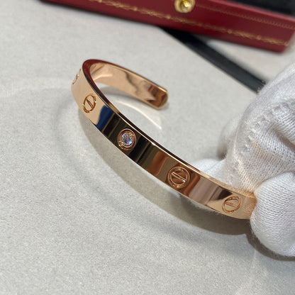 [Liorra]LOVE BRACELET 6.1MM 1 DIAMOND OPEN CUFF