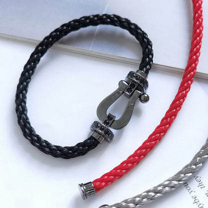 [Liorra]FORCE LARGE SERIES HORSESHOE BLACK SAMURAI BRACELET