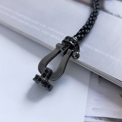 [Liorra]FORCE LARGE SERIES HORSESHOE BLACK SAMURAI BRACELET