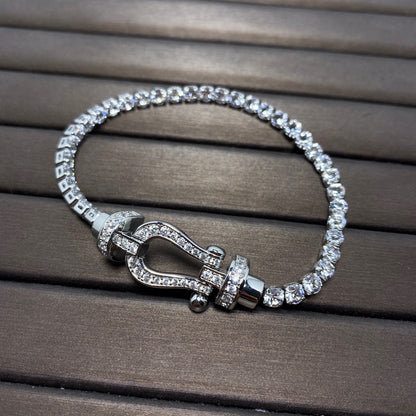 [Liorra]FORCE  LARGE HORSESHOE FULL DIAMOND TENNIS BRACELET