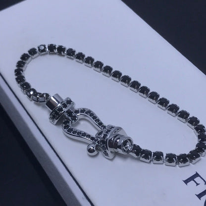 [Liorra]FORCE  LARGE HORSESHOE FULL DIAMOND TENNIS BRACELET
