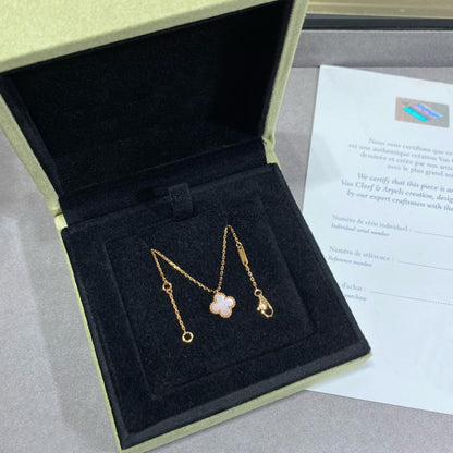 [Liorra]CLOVER 15MM PINK MOTHER-OF-PEARL SINGLE FLOWER NECKLACE