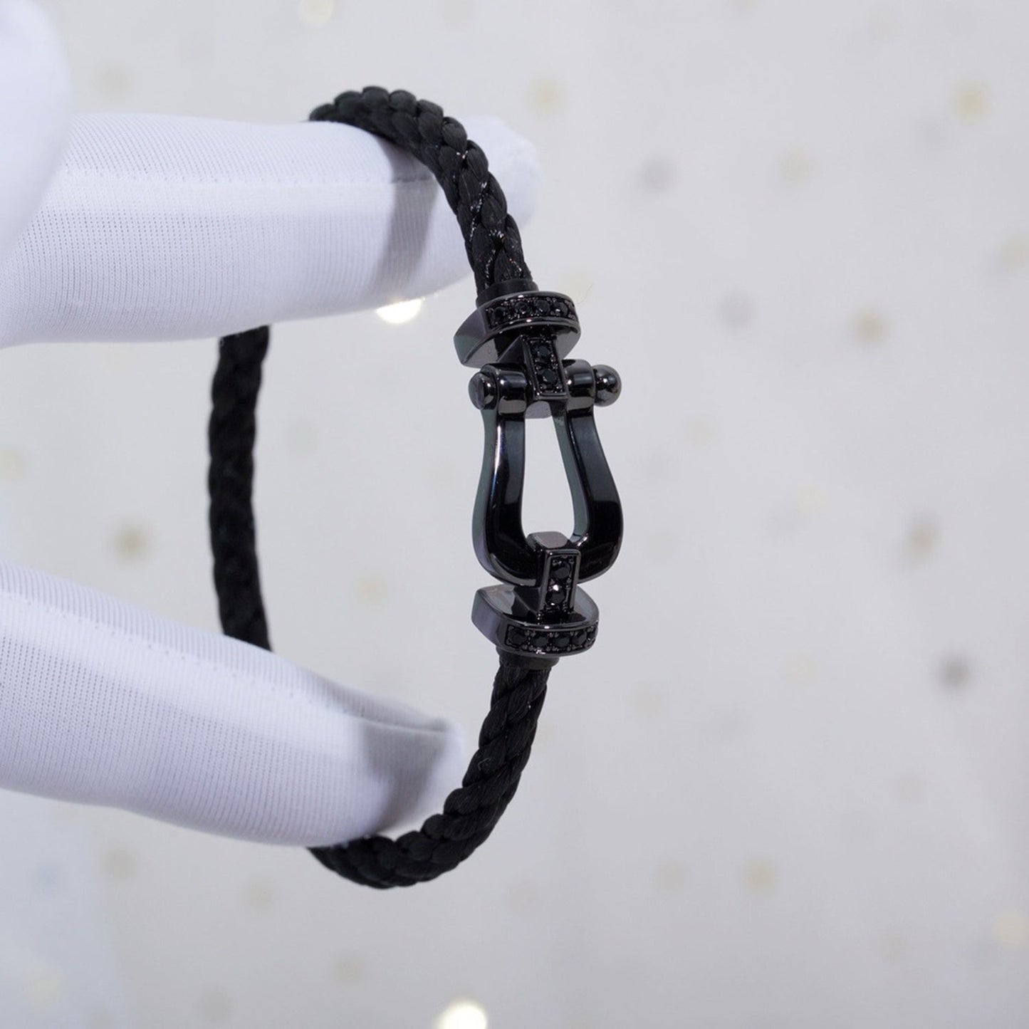 [Liorra]FORCE LARGE SERIES HORSESHOE BLACK SAMURAI BRACELET