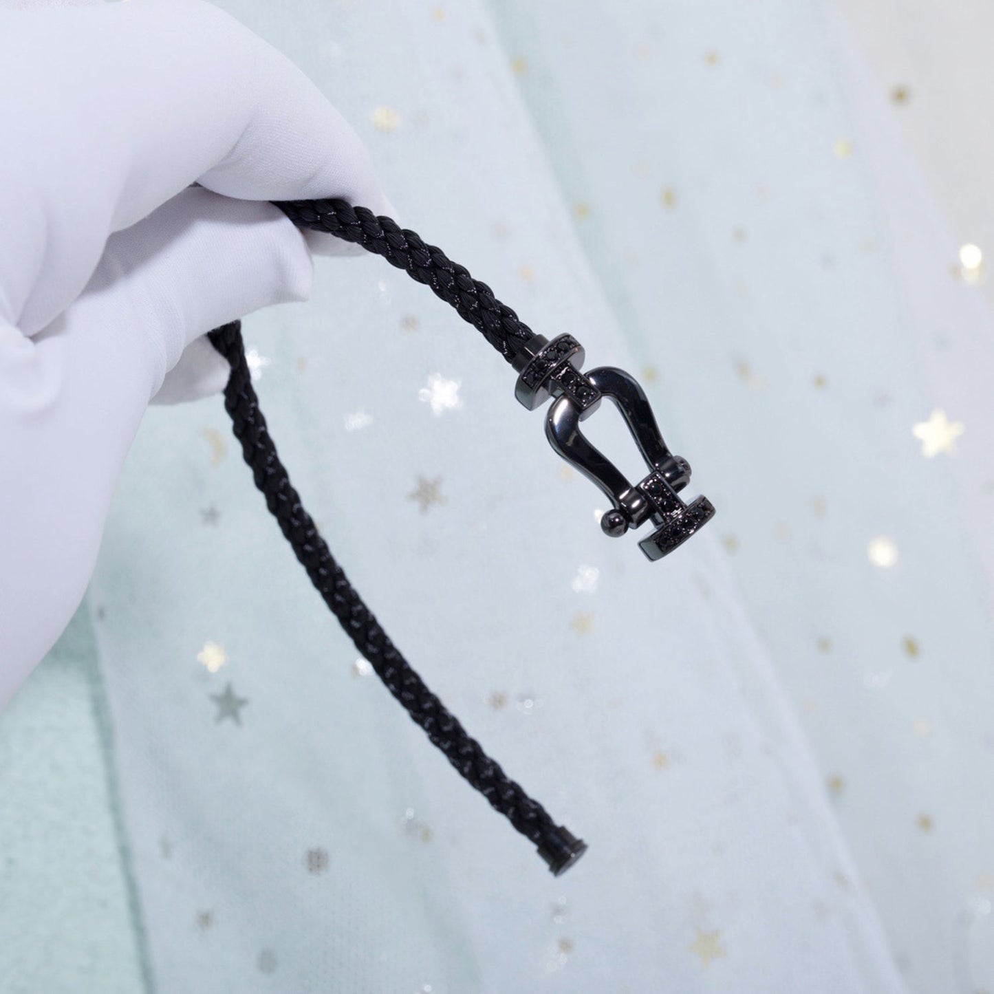[Liorra]FORCE LARGE SERIES HORSESHOE BLACK SAMURAI BRACELET
