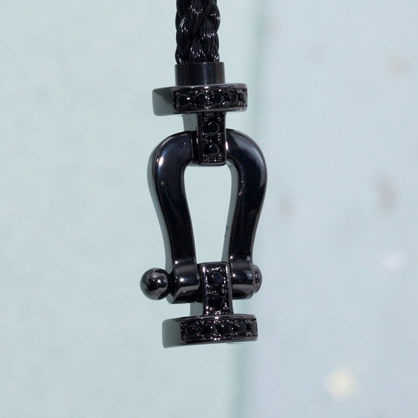 [Liorra]FORCE LARGE SERIES HORSESHOE BLACK SAMURAI BRACELET