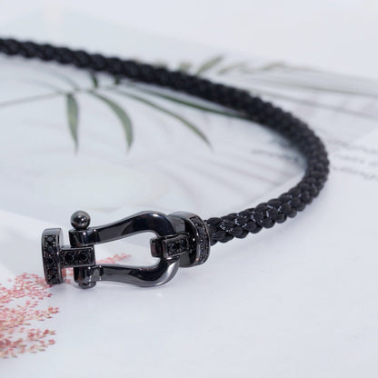 [Liorra]FORCE LARGE SERIES HORSESHOE BLACK SAMURAI BRACELET
