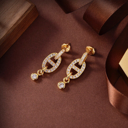 [Liorra]HM CHAINE DIAMOND EARRINGS