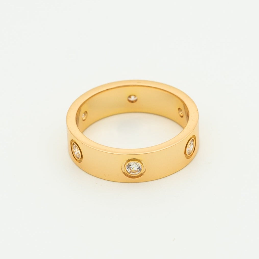 [Liorra]LOVE RING 5.5MM 6 DIAMONDS PINK GOLD