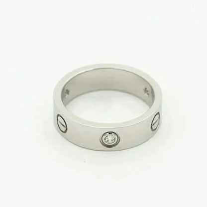 [Liorra]LOVE RING 5.5MM 3 DIAMONDS SILVER