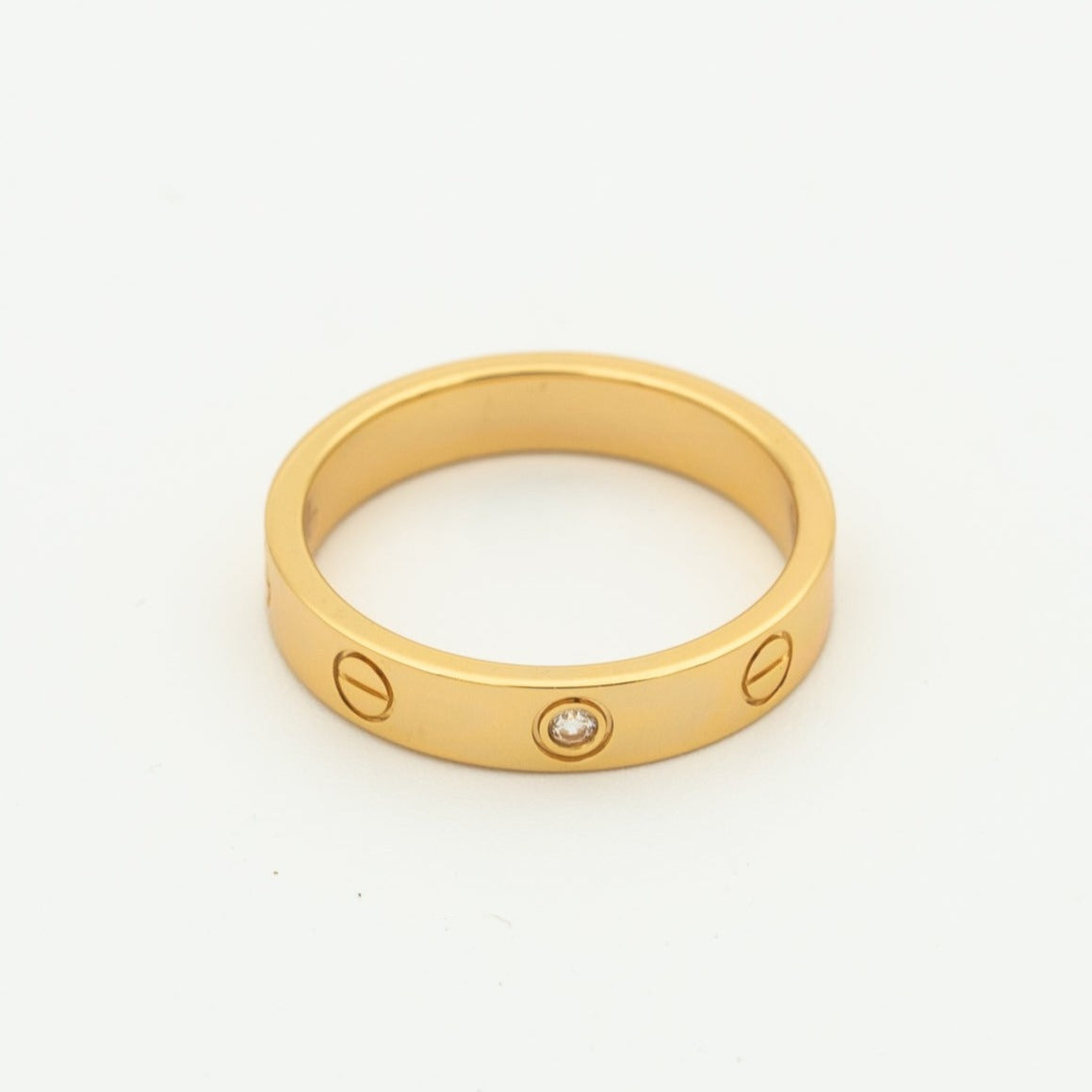 [Liorra]LOVE RING 4MM 1 DIAMOND PINK GOLD