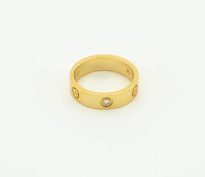 [Liorra]LOVE RING 4MM 1 DIAMOND GOLD