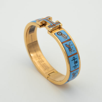 [Liorra]H PINK GOLD BRACELET BLUE CERAMIC