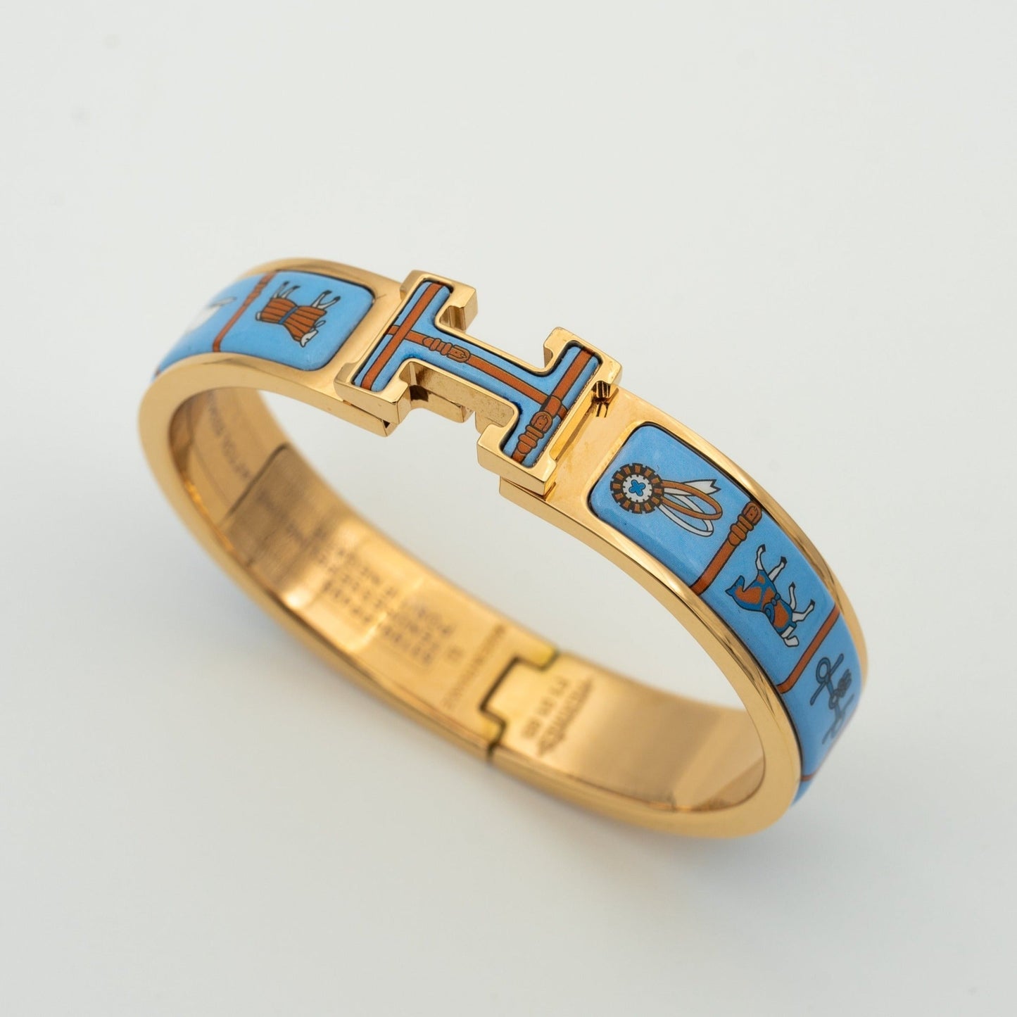 [Liorra]H PINK GOLD BRACELET BLUE CERAMIC