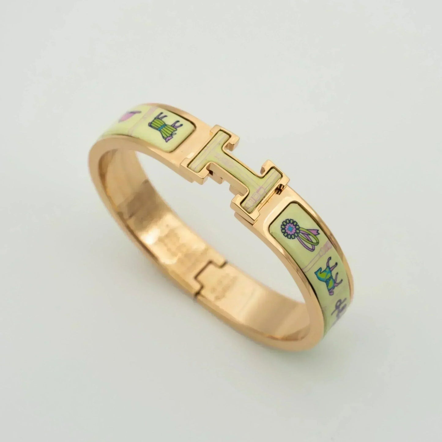 [Liorra]H PINK GOLD BRACELET CREAM CERAMIC