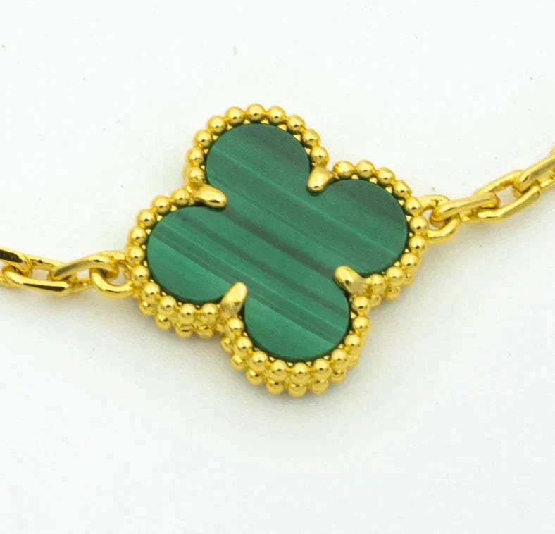 [Liorra] CLOVER 5 MOTIF MALACHITE BRACELET COLLECTION