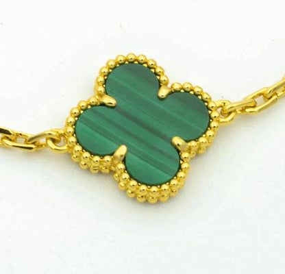 [Liorra] CLOVER 5 MOTIF MALACHITE BRACELET COLLECTION