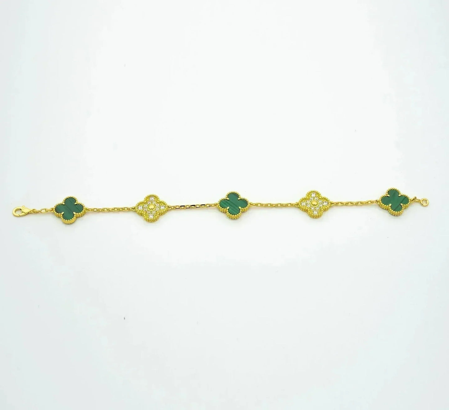 [Liorra] CLOVER 5 MOTIF MALACHITE BRACELET COLLECTION