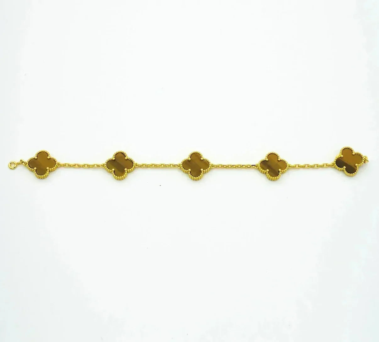 [Liorra] CLOVER 5 MOTIFS TIGER EYE BRACELET COLLECTION