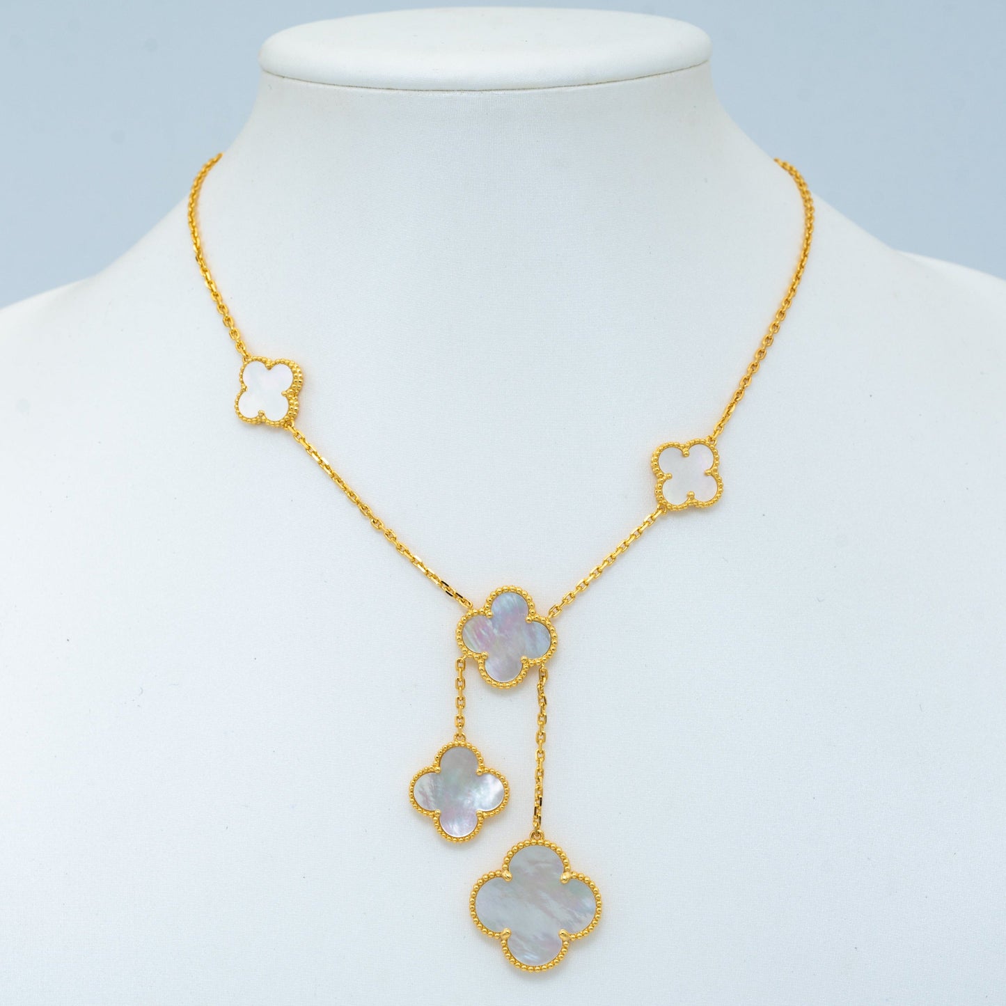[Liorra]CLOVER MOTHER OF PEARL NECKLACE 6 MOTIF