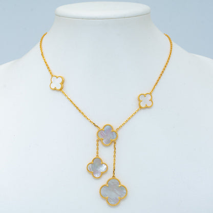 [Liorra]CLOVER MOTHER OF PEARL NECKLACE 6 MOTIF