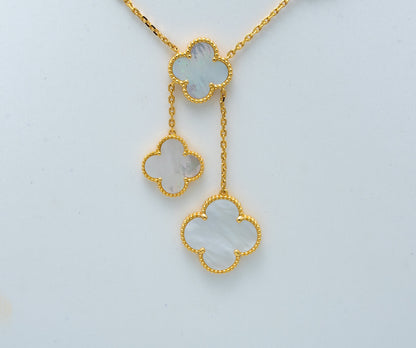 [Liorra]CLOVER MOTHER OF PEARL NECKLACE 6 MOTIF