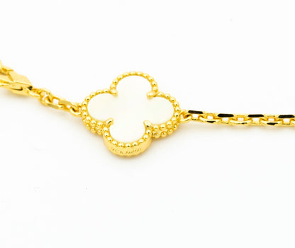 [Liorra]CLOVER BRACELET 5 MOTIFS ONYX MOP