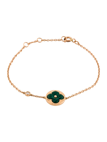 [Liorra]SUN MALACHITE 1 DIAMOND PINK GOLD BRACELET