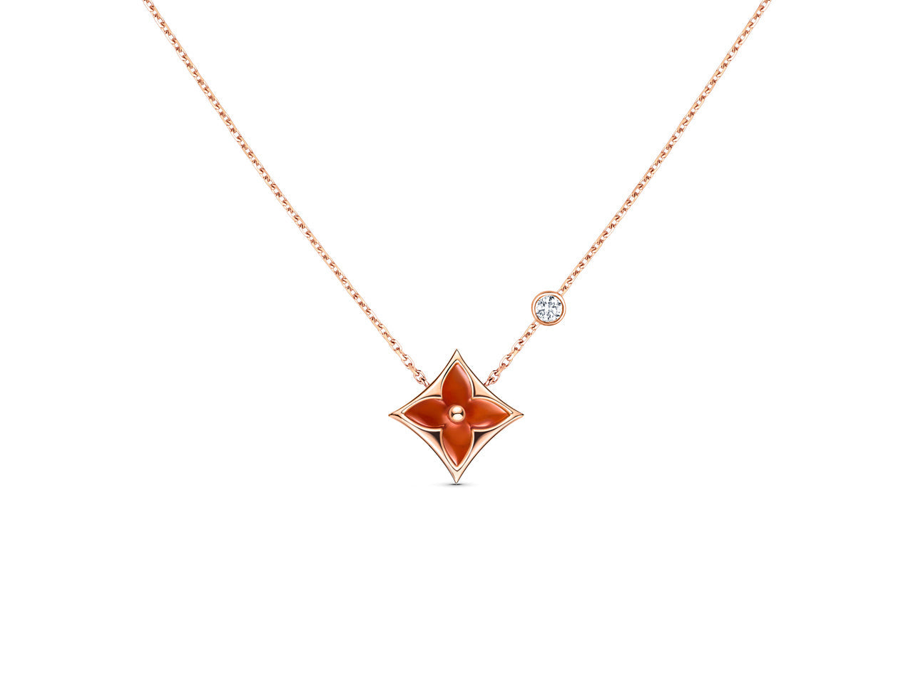 [Liorra]STAR NECKLACE PINK GOLD 1 DIAMOND