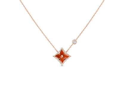 [Liorra]STAR NECKLACE PINK GOLD 1 DIAMOND