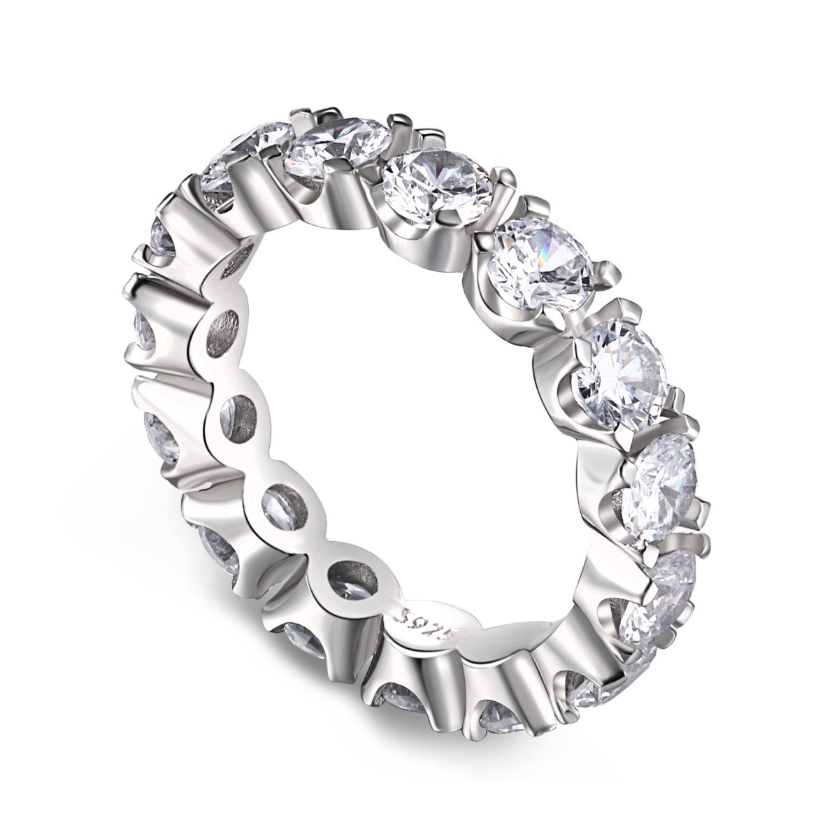 [Tonmkive Jewelry]Eternity Round Cut Tennis Ring